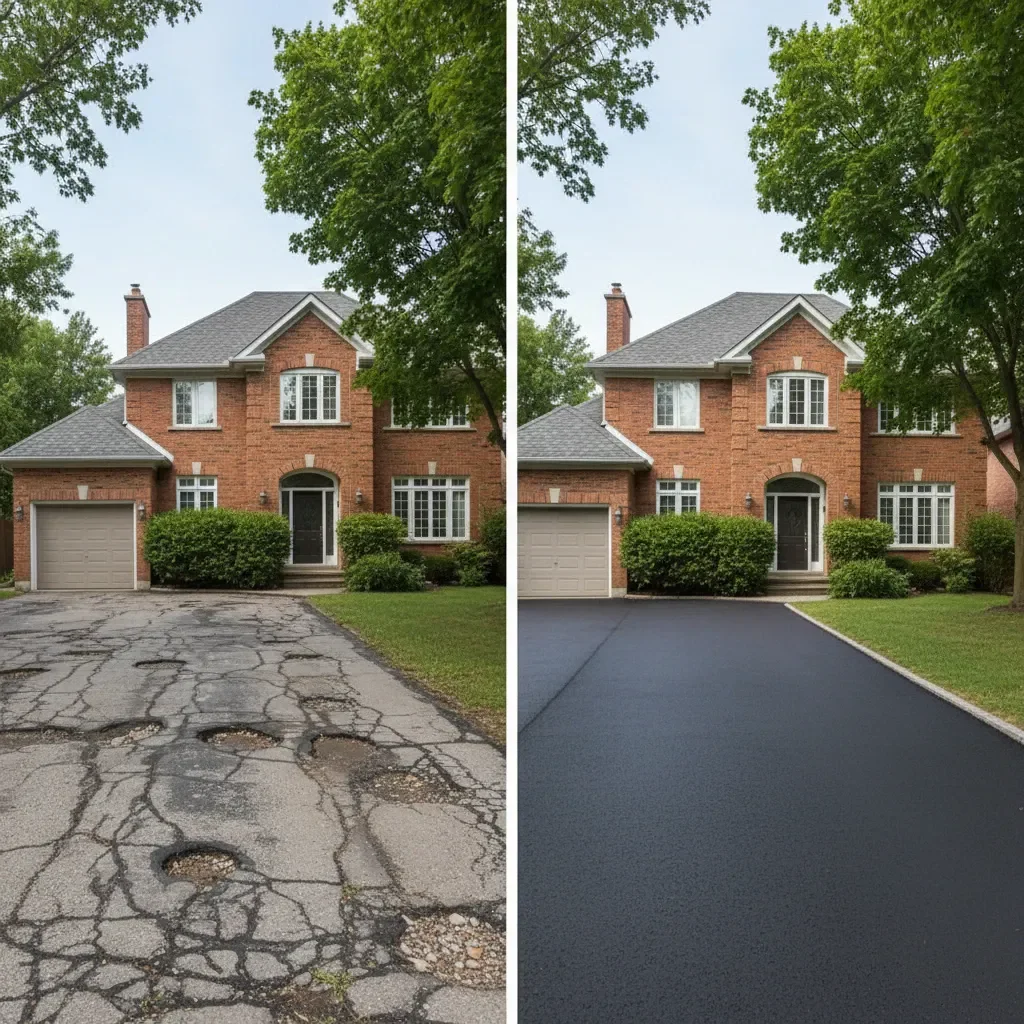 Paving contractor transformation - before and after by Urban Landscaping Laval in Laval